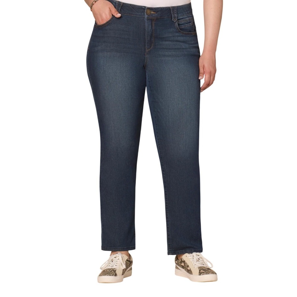 Democracy Jeans Womens 14 Ab'solution Straight Leg Indigo Stretch Denim EUC